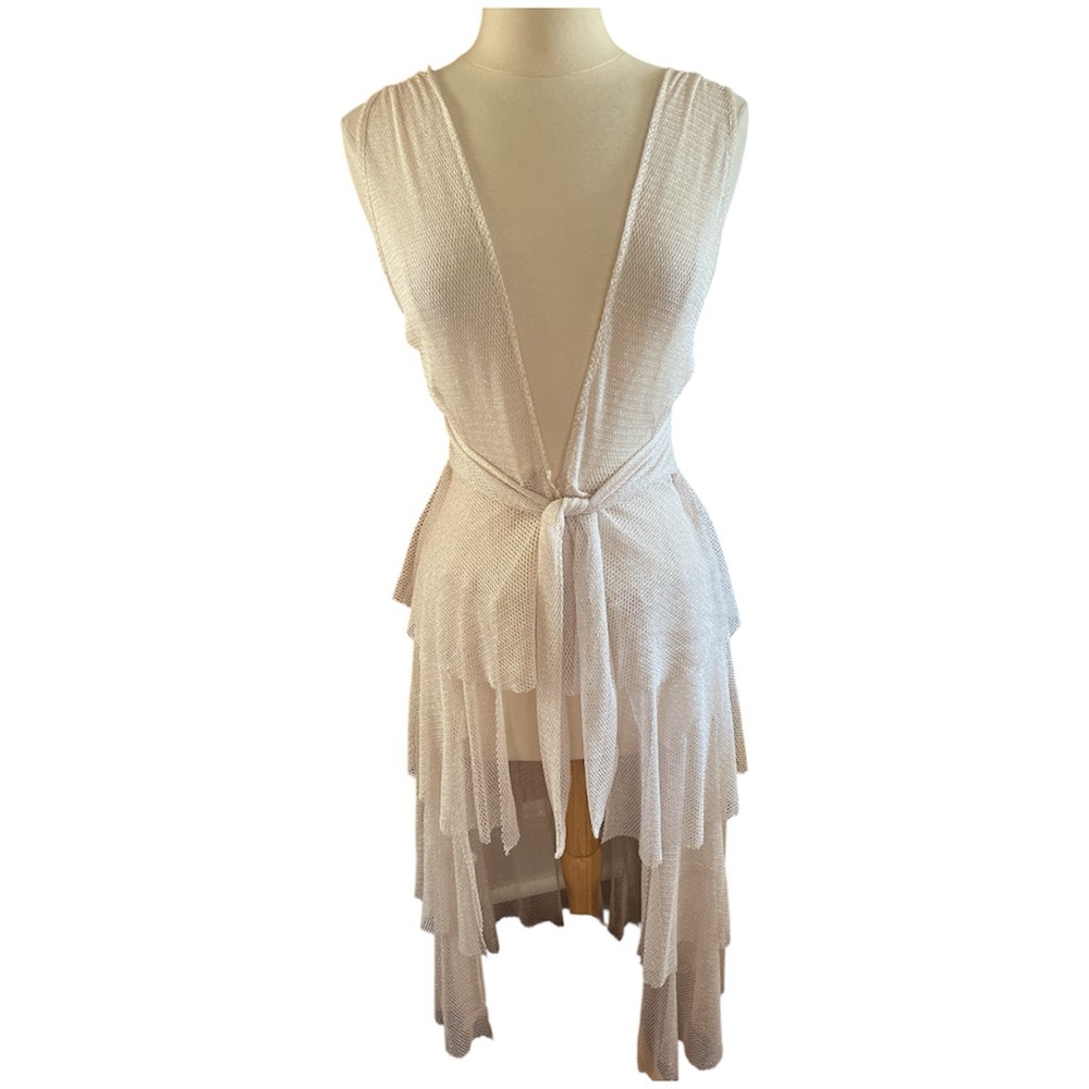 Acqua de Luxe Buzies Light Rose Shimmer Multi way swim coverup Dress Skirt Small - Picture 4 of 11